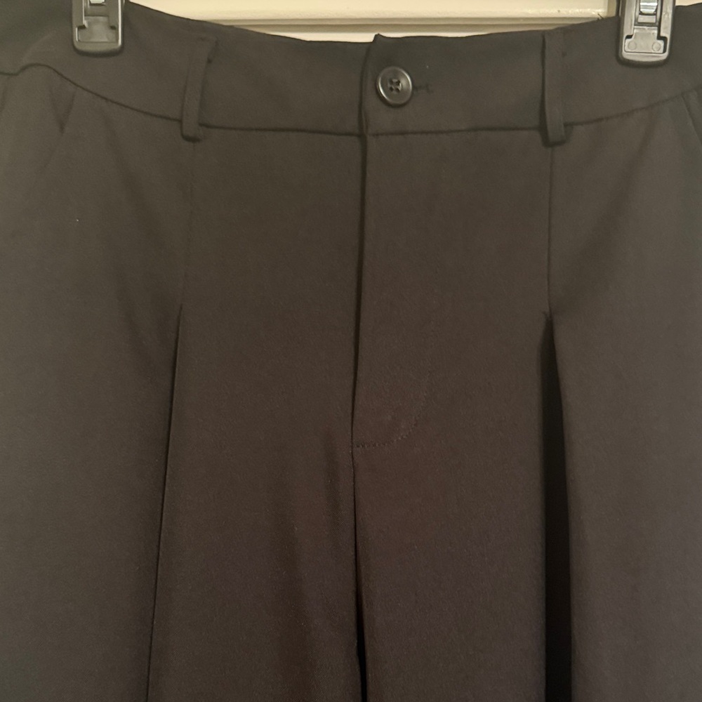 Pleated Wide Leg Black Trousers - Picture 5 of 8